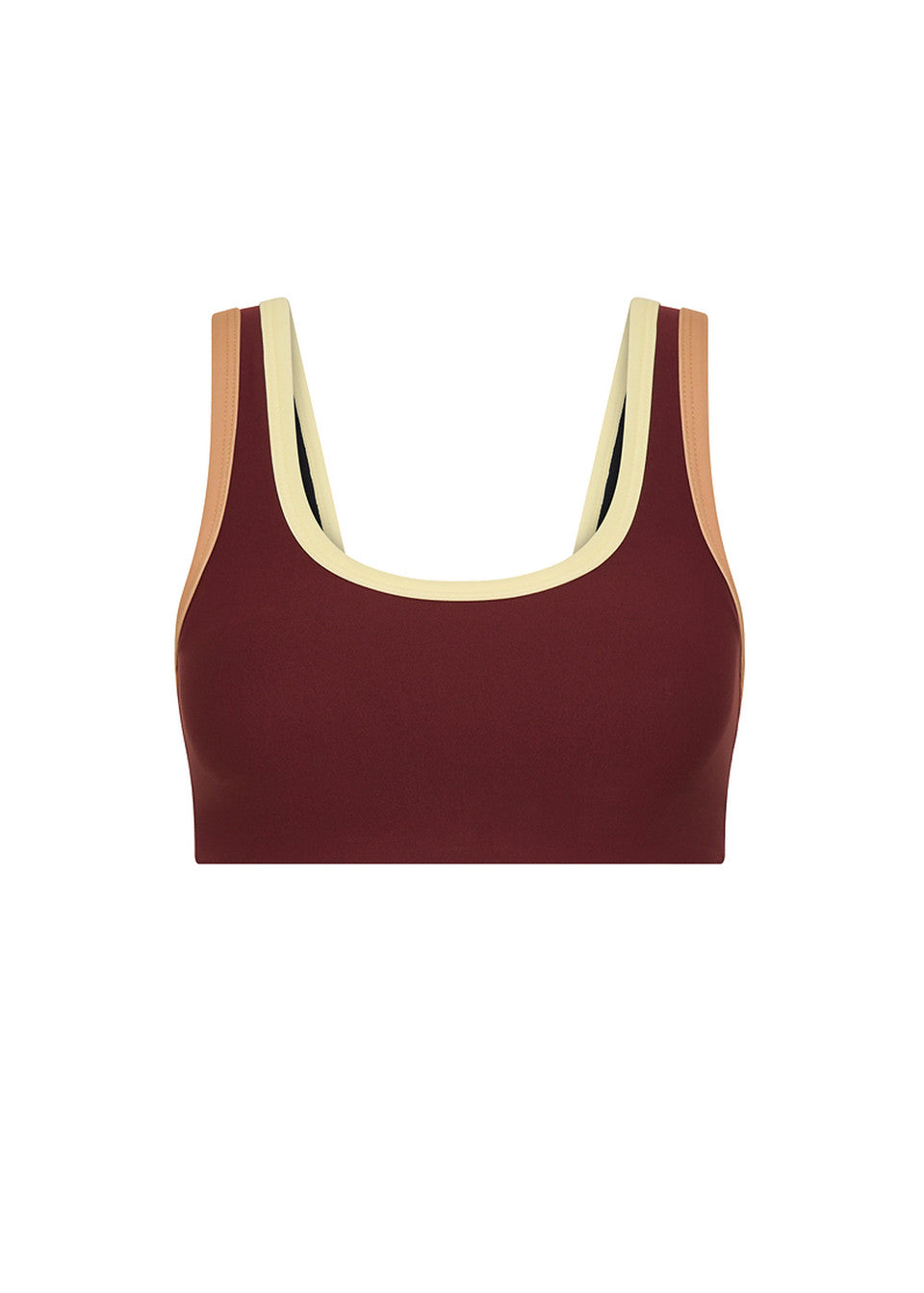 The Upside Trail Harley Scoop Bra in Bordeaux