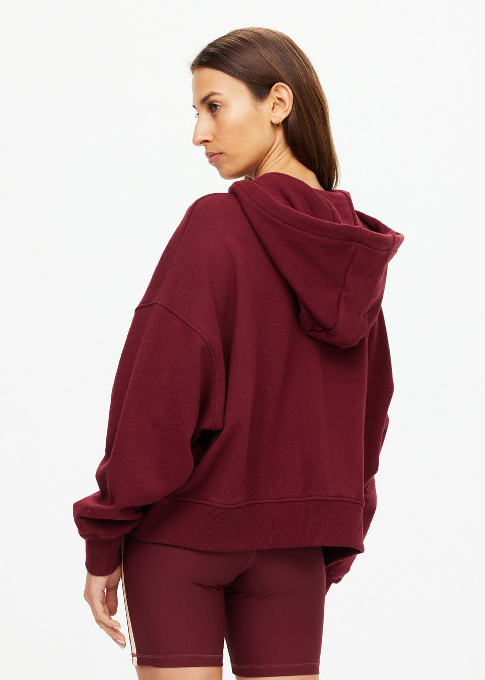 The Upside Jude Crop Hoodie in Bordeaux