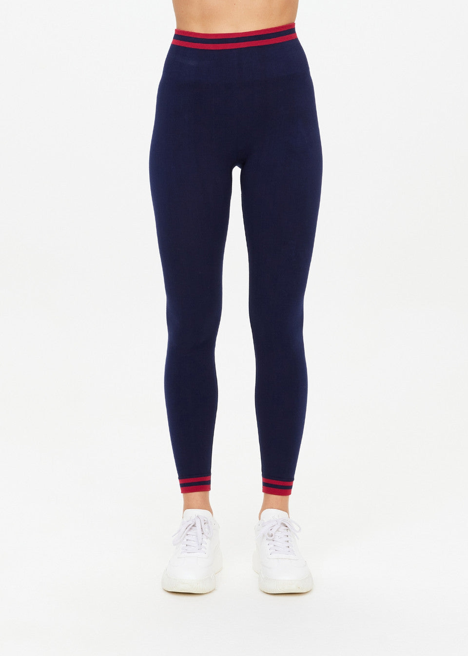 The Upside Cotton Seamless 25in Midi Pant in Navy