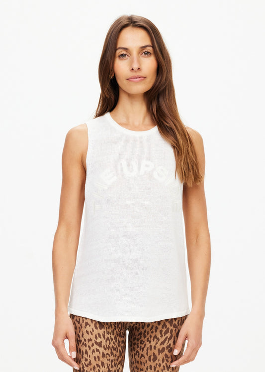 The Upside Knitted Logo Tara Tank in White
