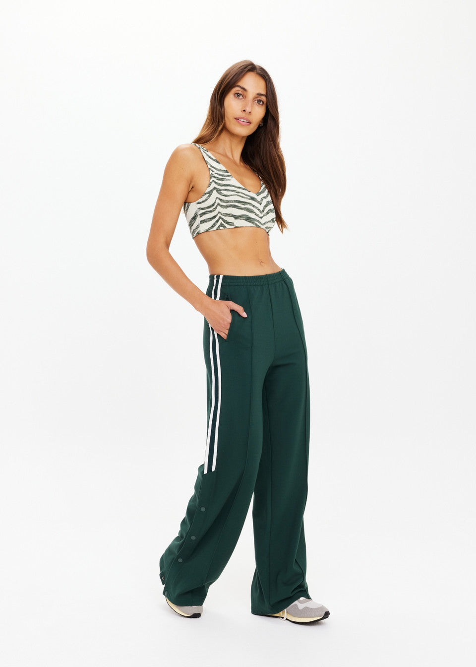 The Upside Cobra Zephyr Wide Leg Pant in Racing Green