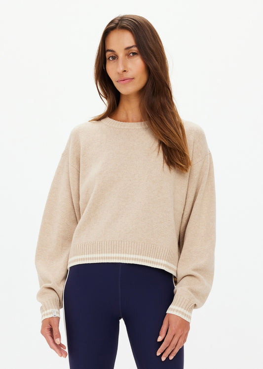 The Upside Xanthe Crew Neck Wool Sweater in Sand