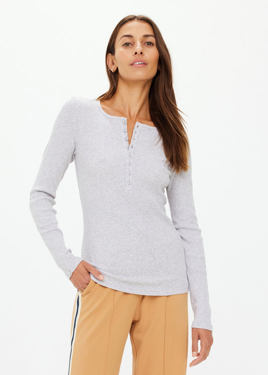 The Upside Ness Ribbed Long Sleeve in Grey Marle