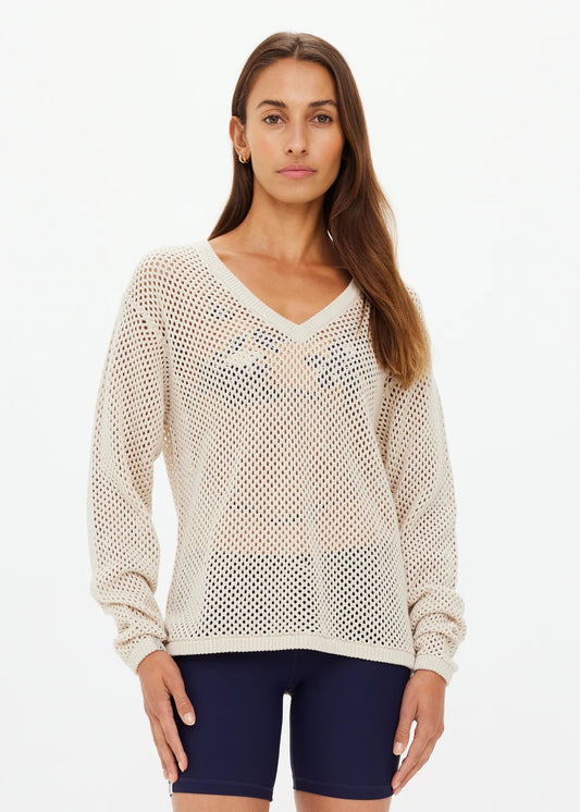 The Upside Josephine V-Neck Knit in Creme