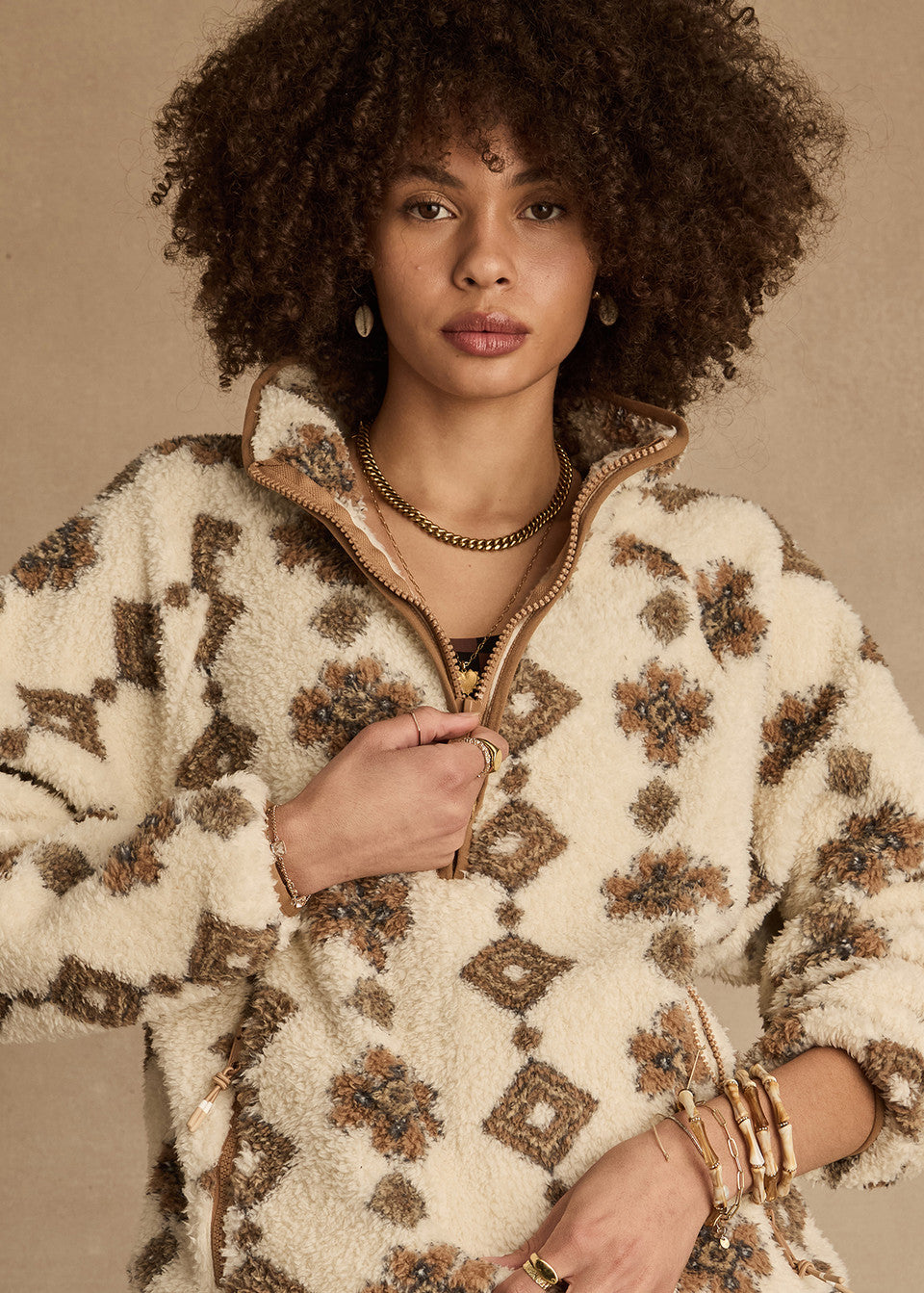 The Upside Harlow Fleece Pullover in Abstract