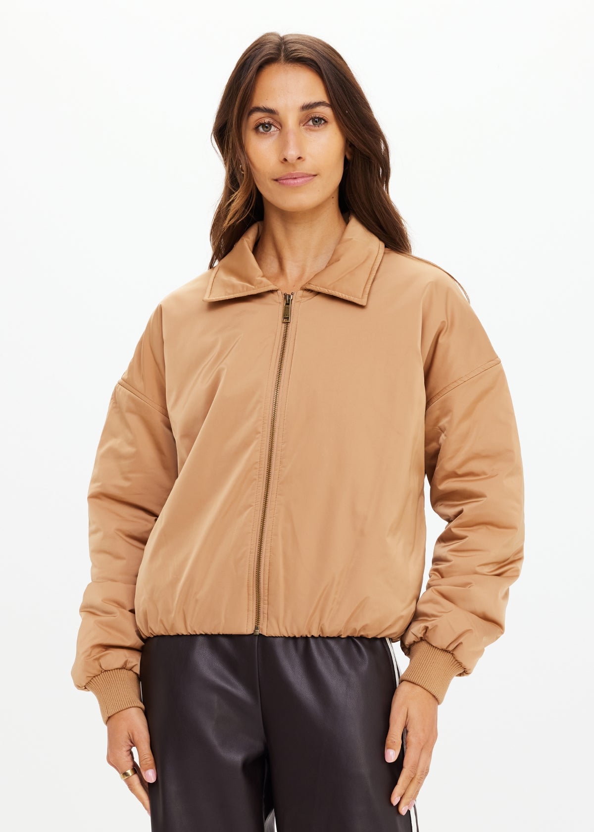 The Upside Carlotta Bomber Jacket in Tan