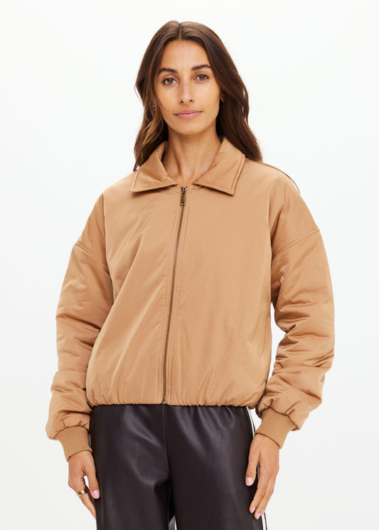 The Upside Carlotta Bomber Jacket in Tan