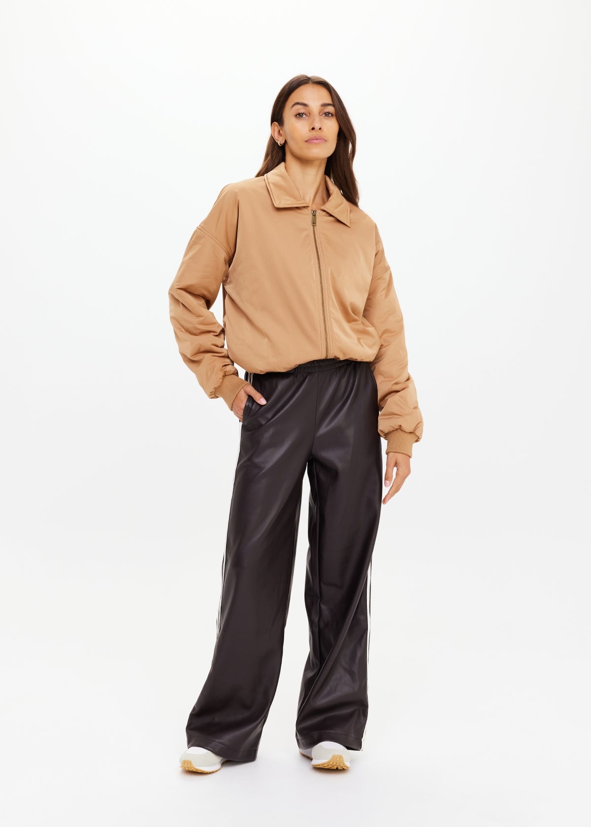 The Upside Carlotta Bomber Jacket in Tan