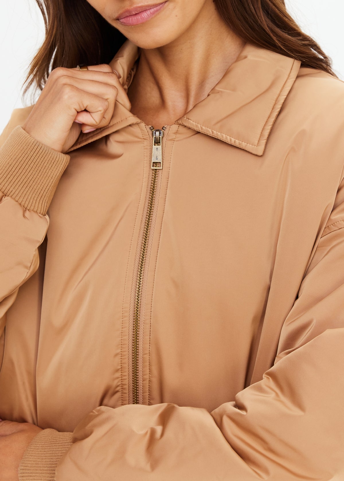 The Upside Carlotta Bomber Jacket in Tan