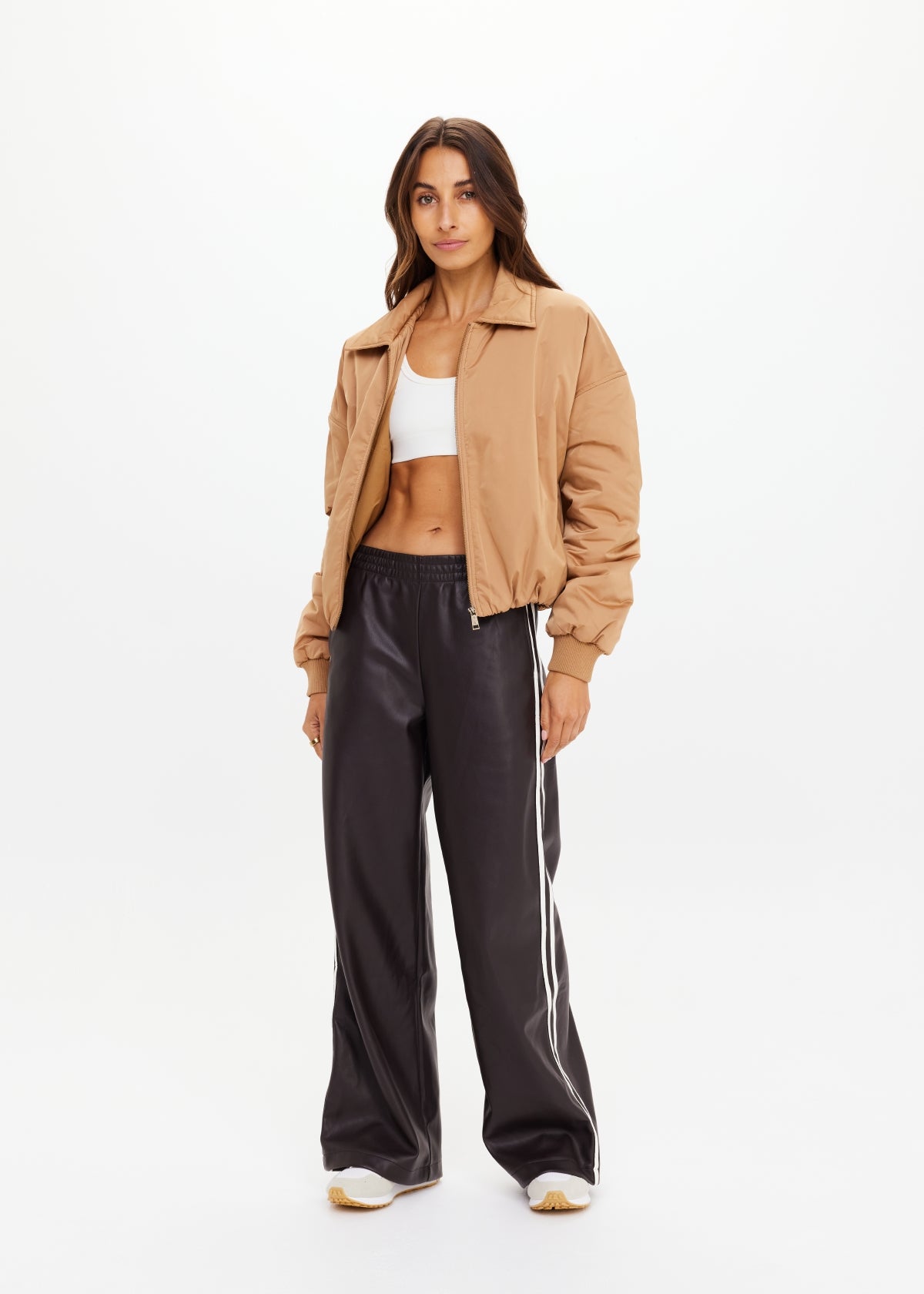 The Upside Carlotta Bomber Jacket in Tan