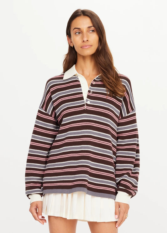 The Upside Wonder Knit Polo in Stripe