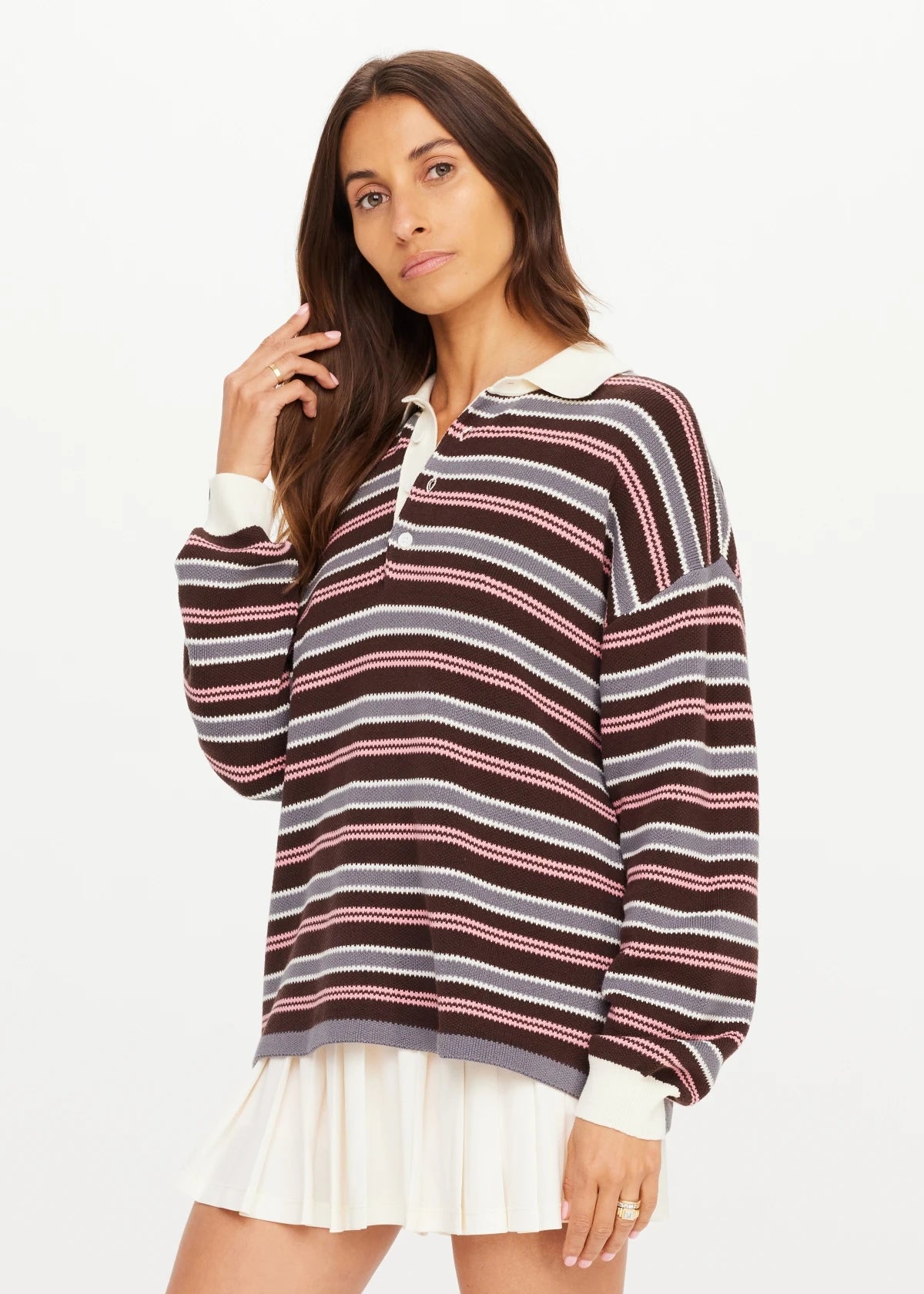 The Upside Wonder Knit Polo in Stripe