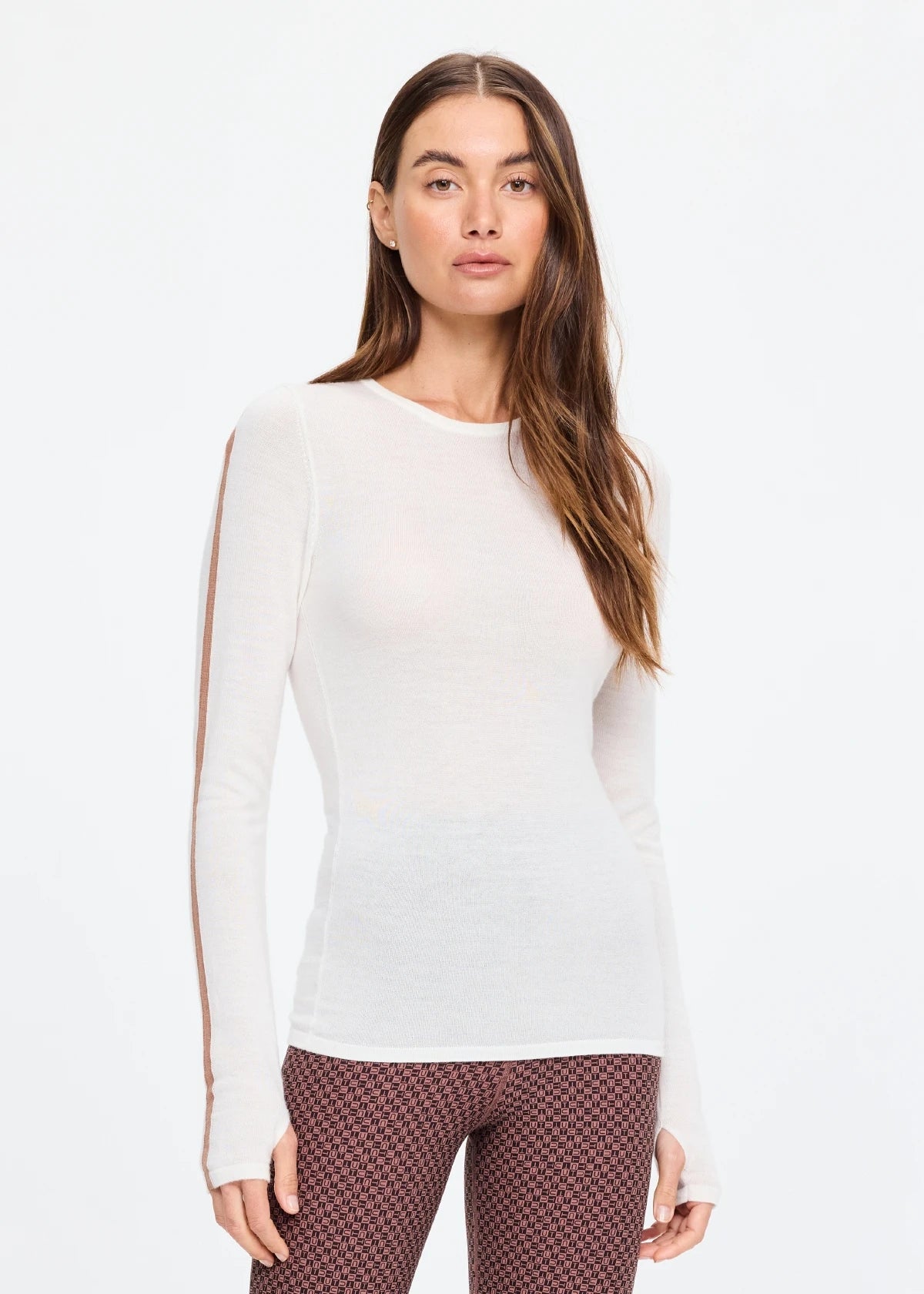 The Upside Merino Wool Long Sleeve Top in Cream