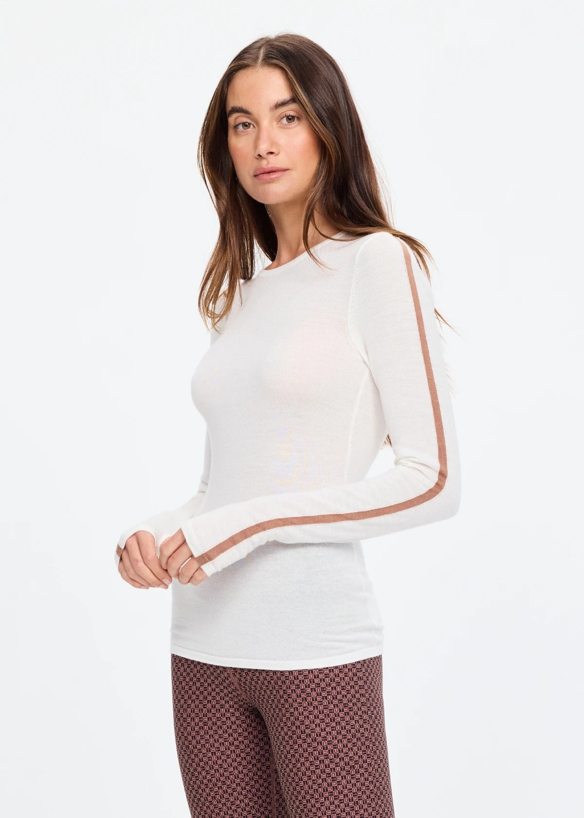 The Upside Merino Wool Long Sleeve Top in Cream