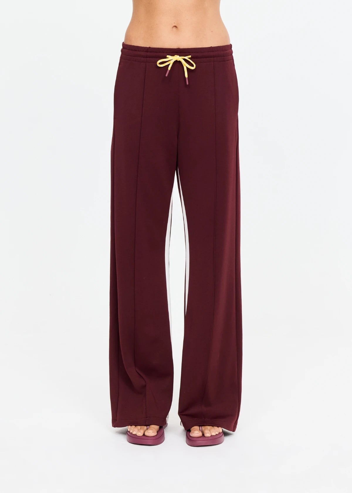 The Upside Marnie Panelled Wide Leg Pant in Bordeaux