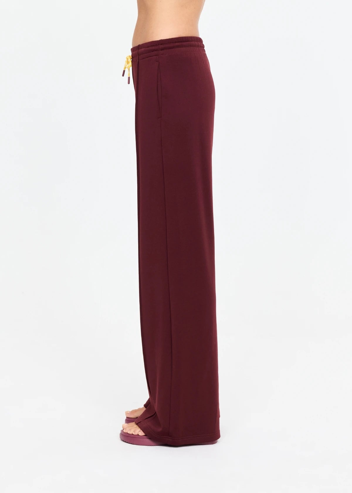 The Upside Marnie Panelled Wide Leg Pant in Bordeaux