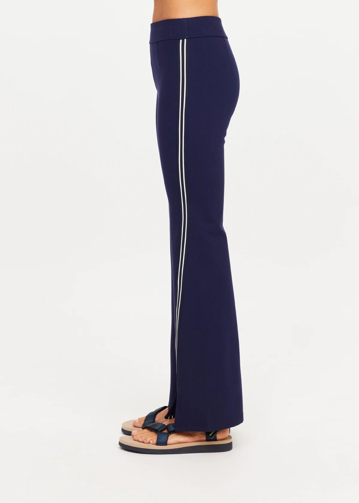 The Upside Joyela Panelled Flare Pant in Navy