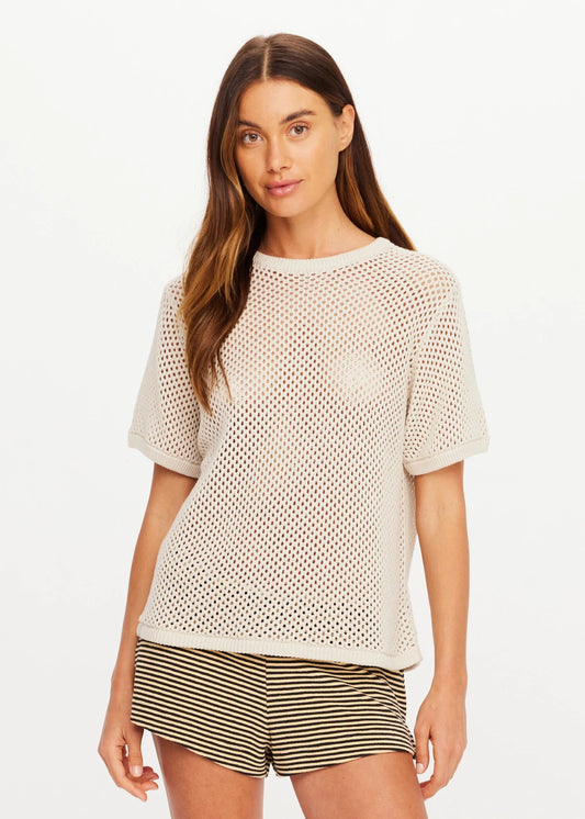 The Upside Knit Casey Tee in Cream