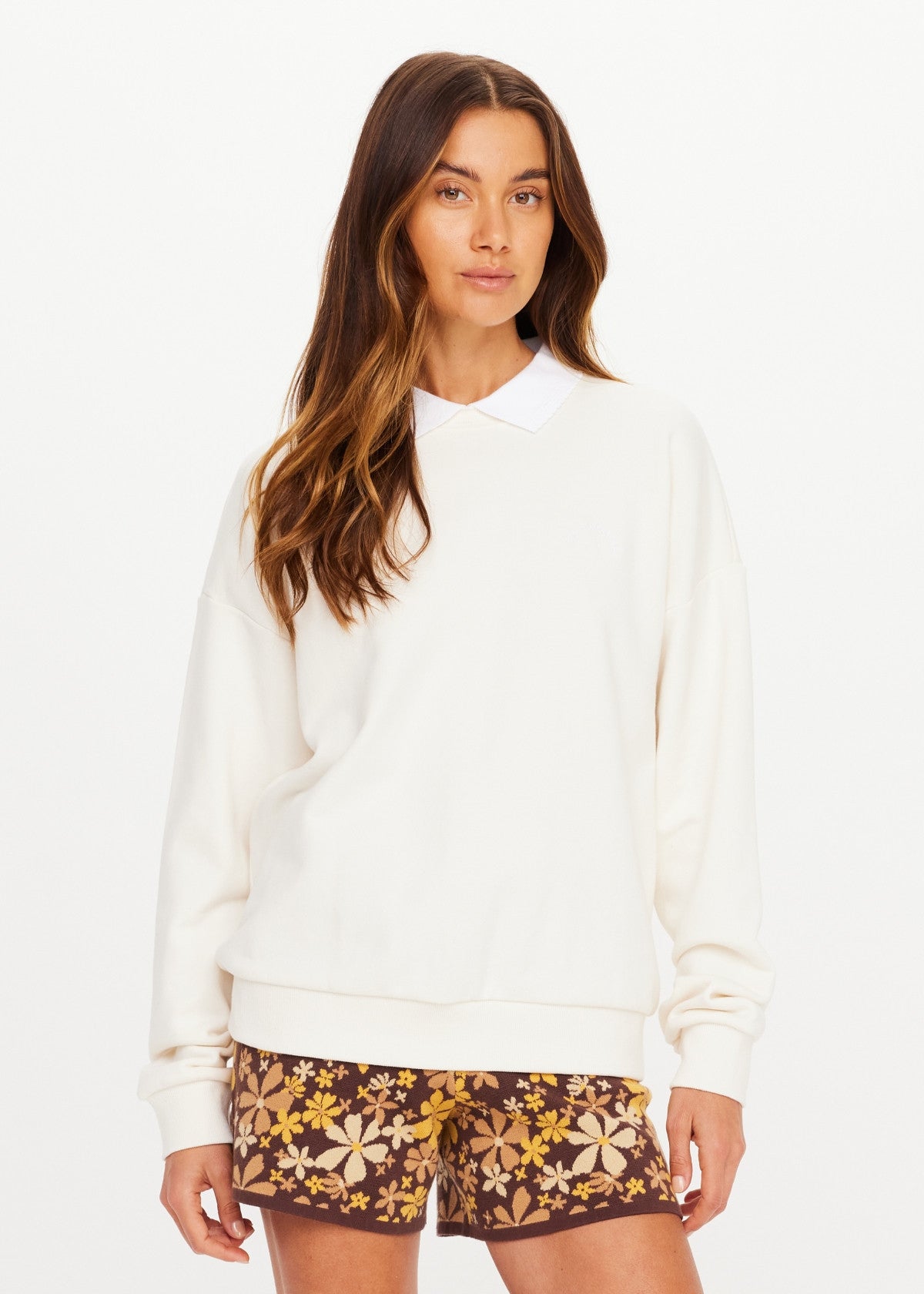The Upside Pascal Collared Crew in Cream