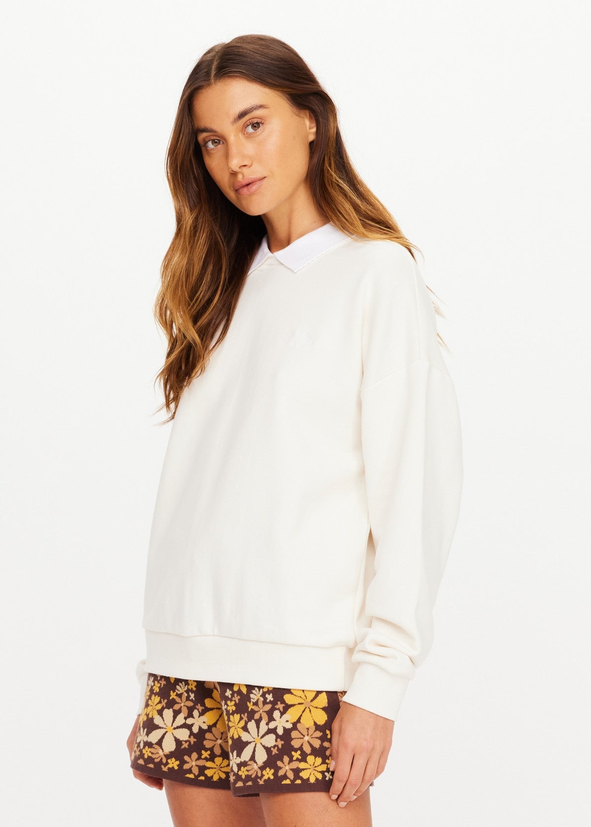 The Upside Pascal Collared Crew in Cream