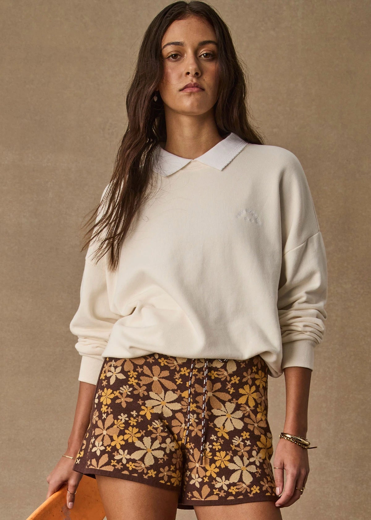 The Upside Pascal Collared Crew in Cream