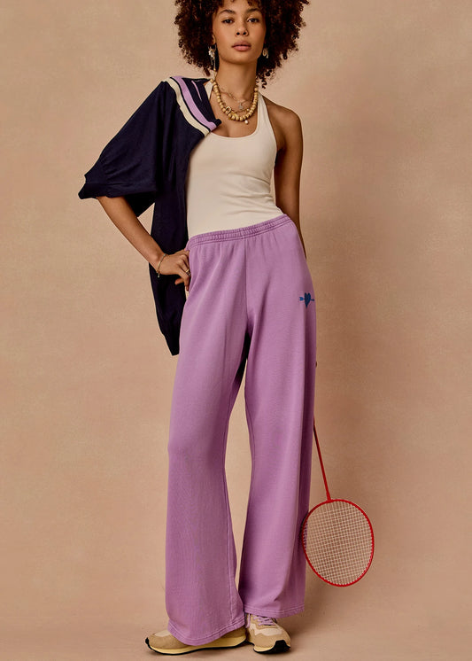 The Upside Soul Cal Wide Leg Track Pant in Violet