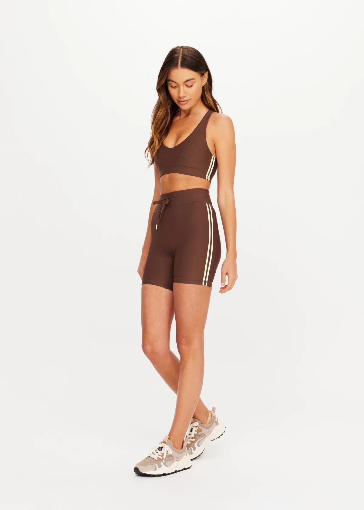 The Upside Daytona Jetta Racerback Bra in Chocolate