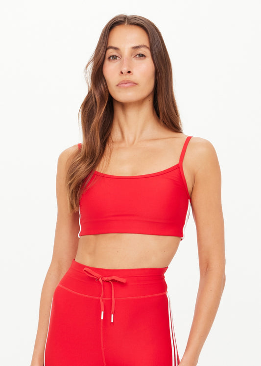 The Upside Oxford Hutton Scoop Bra in Cherry Red