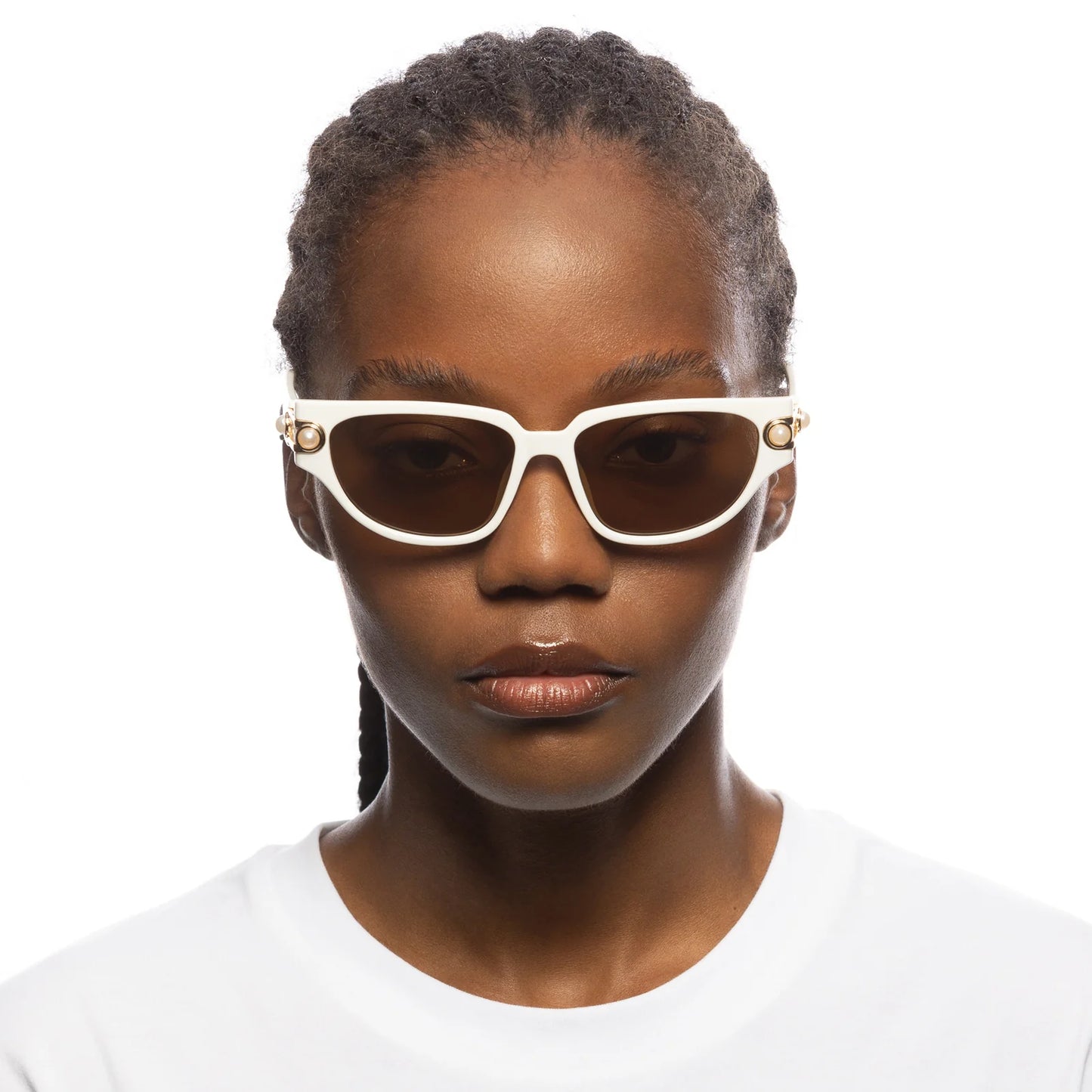 Le Specs Serpens Link Sunglasses in Ivory