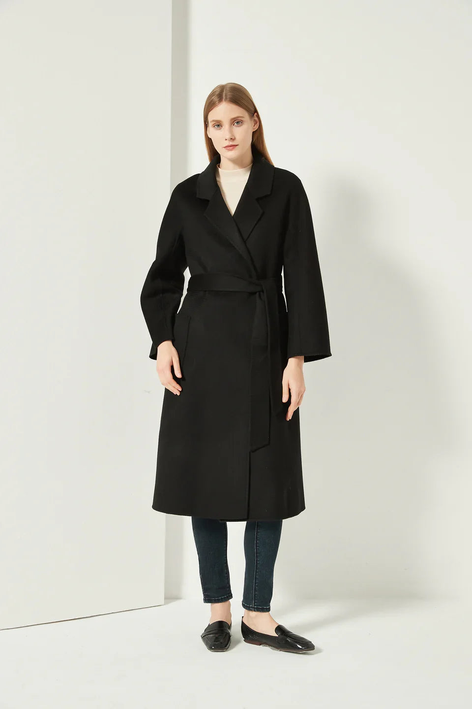 Pissenlit The Classic Wrap Coat in Black