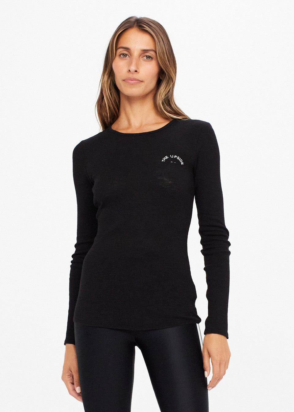 The Upside Rib Chrissy Long Sleeve in Black