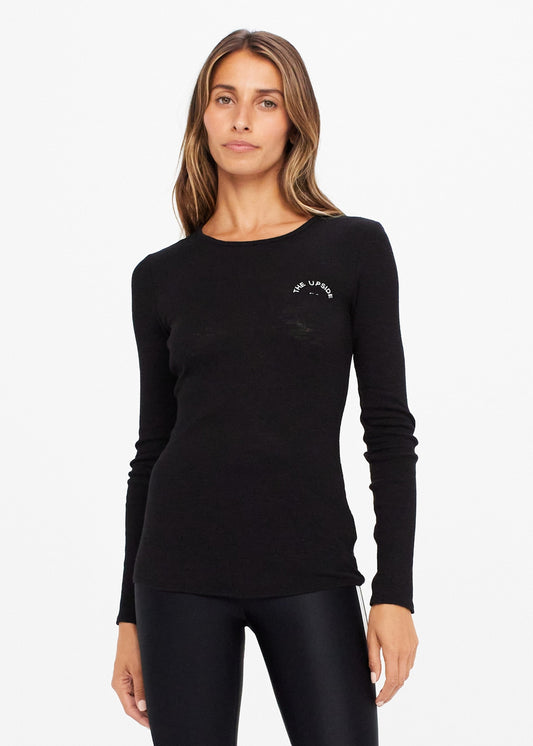 The Upside Rib Chrissy Long Sleeve in Black
