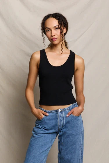 Perfect White Tee Blondie Tank in Black