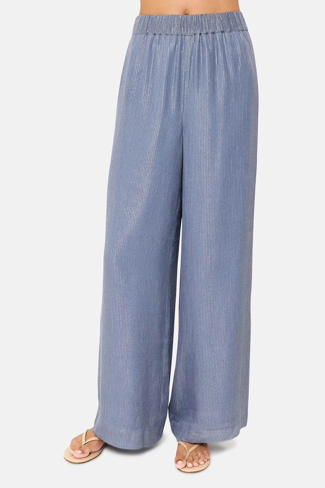 CAMI NYC Medina Metallic Chiffon Pant in Bluebird