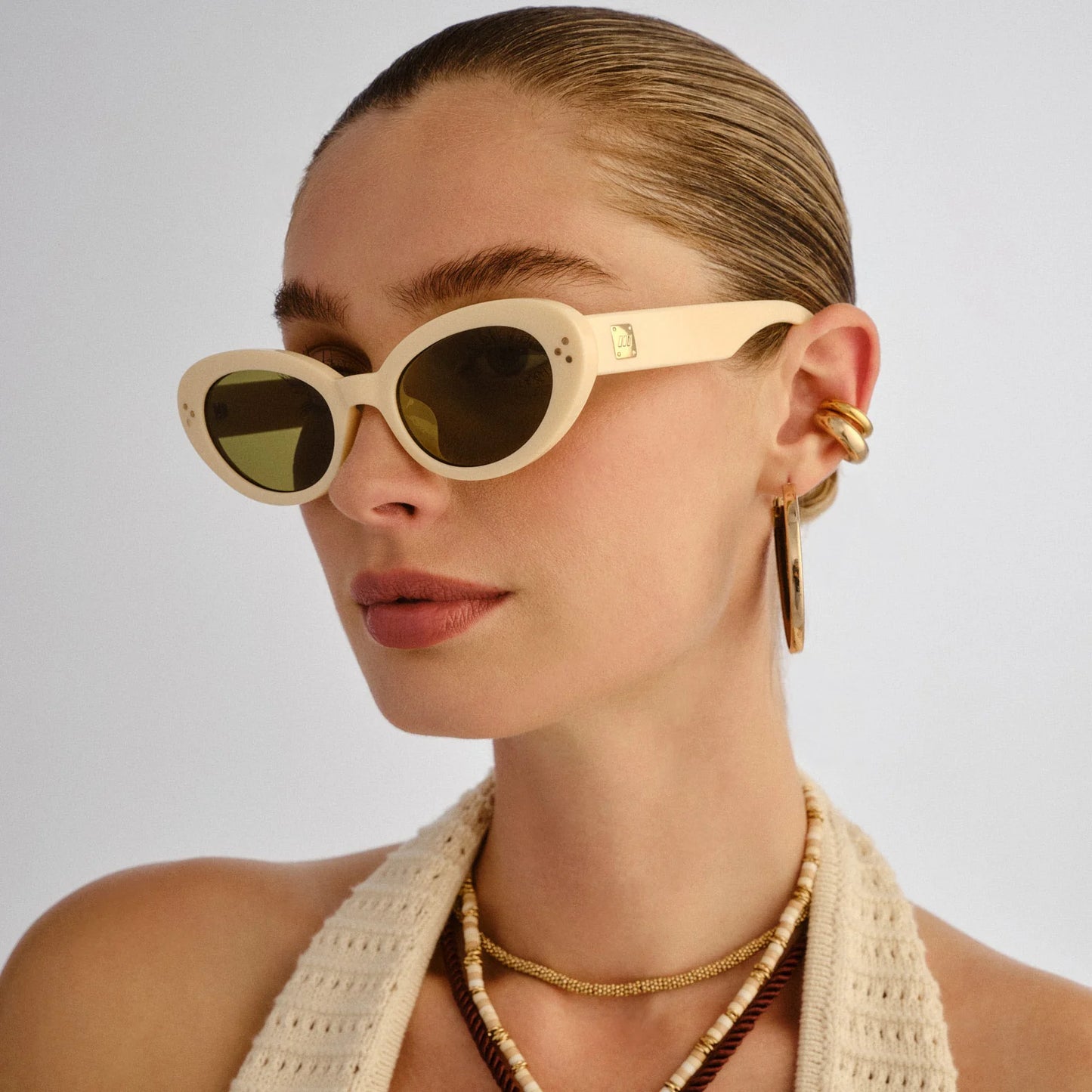 Le Specs Tootsie+ Sunglasses in Off White