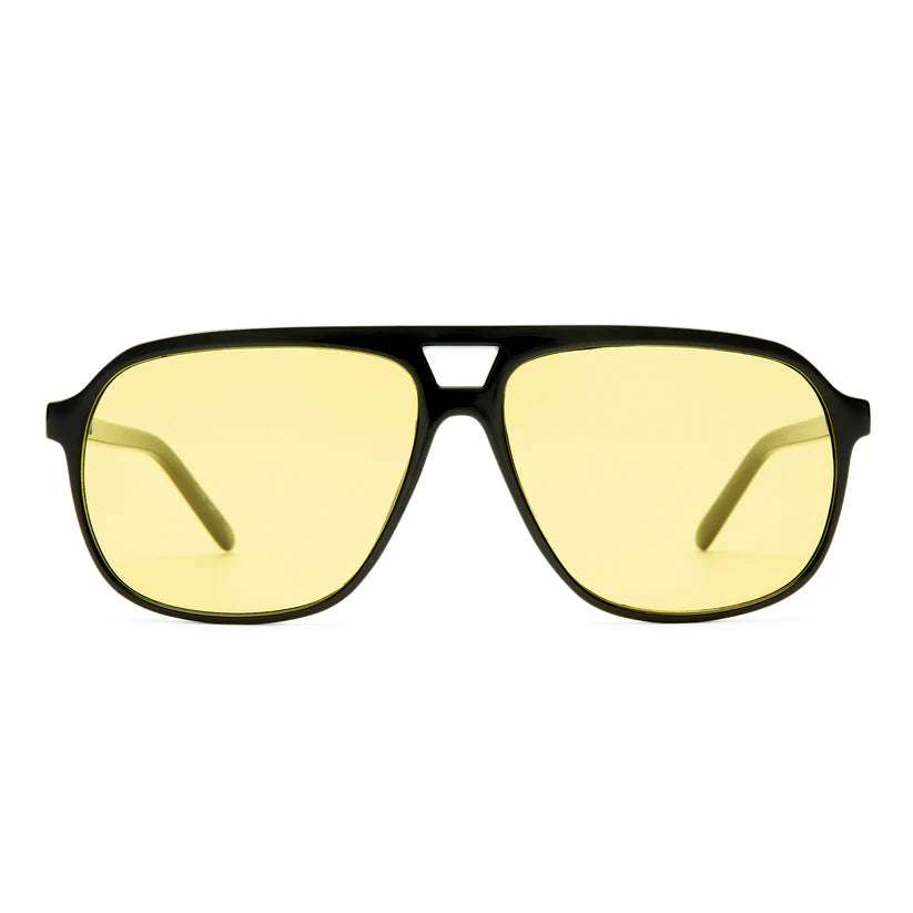 Aire Monoceros Sunglasses in Black with Yellow Tint