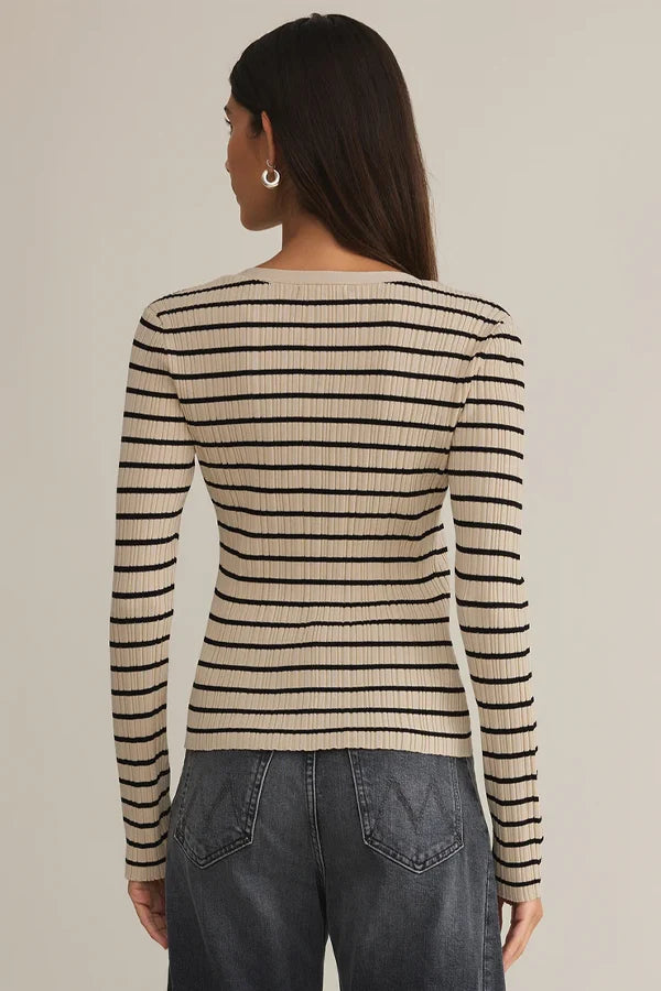 Z Supply Jordana Stripe Sweater in Sandshell