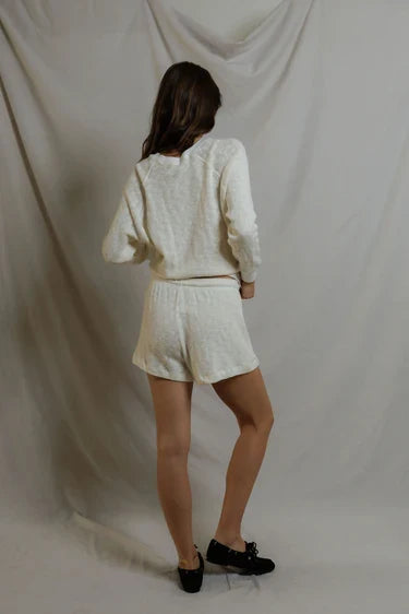 Perfectwhitetee Malia Beach Mesh Short in Natural