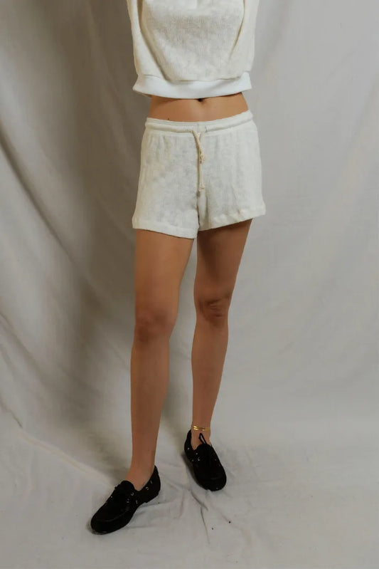 Perfectwhitetee Malia Beach Mesh Short in Natural