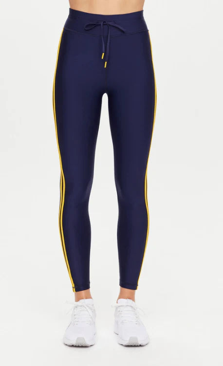 The Upside Oxford 25in Midi Pant in Navy & Yellow