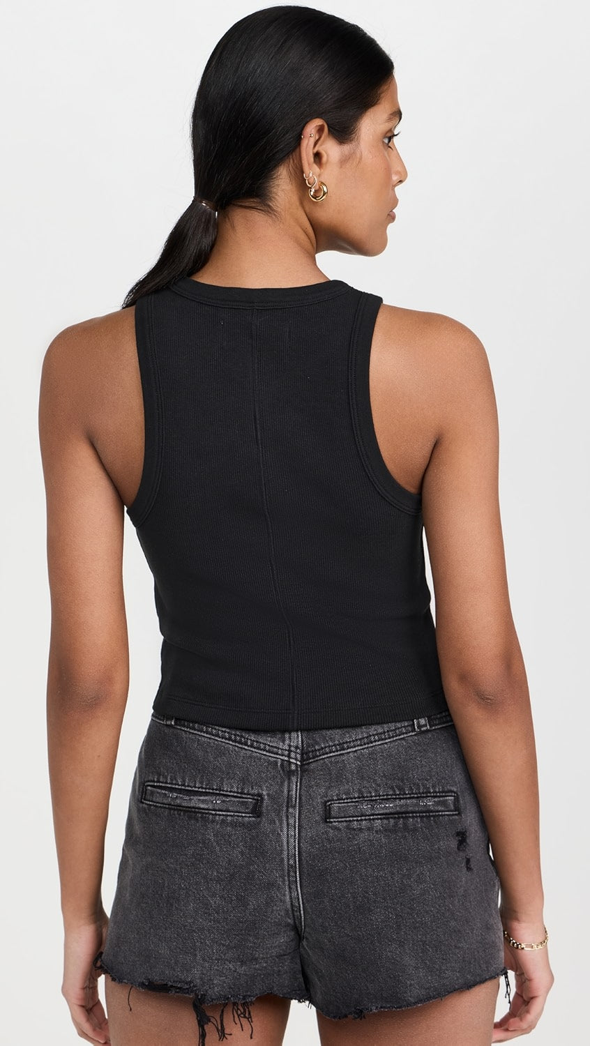 Sold Out NYC The Cropped Not So Basic Tank in Black