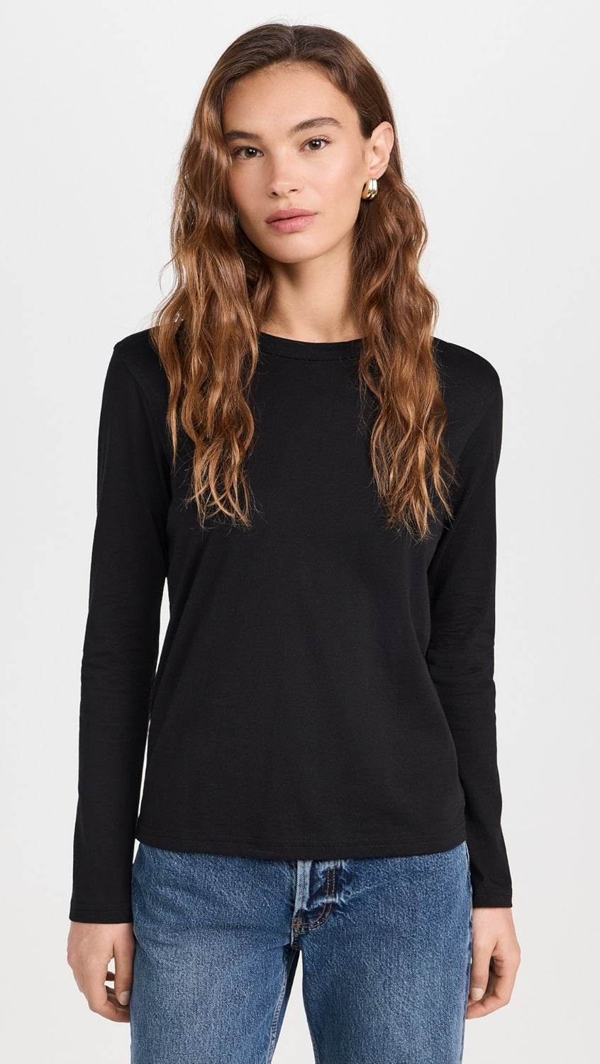 Sold Out NYC The Long Sleeve Perfect Tee in Black