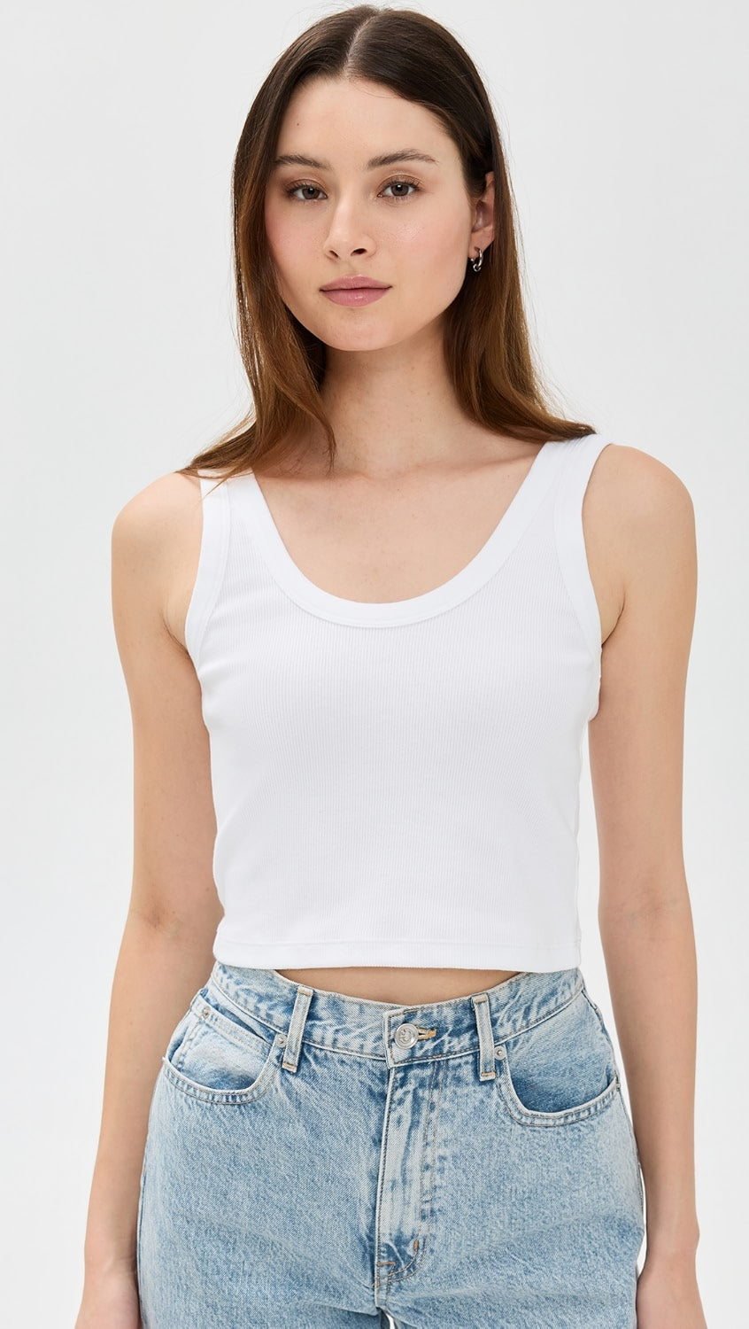 Sold Out NYC The Cropped Scoop It Up Tank in White